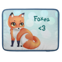 Cute Kawaii cartoon fox MacBook Pro Sleeve at Zazzle