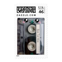 Cute Kawaii Cassette Tape postage stamps