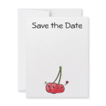 Cute kawaii cherries in love invitations