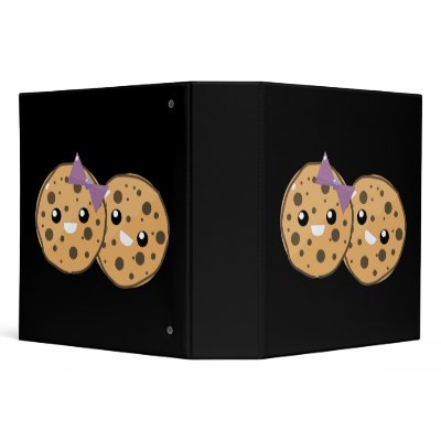 Cute Kawaii Chocolate Chip Cookie Couple Binders Zazzle_binder