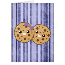 Cute Kawaii Chocolate Chip Cookie Couple cards