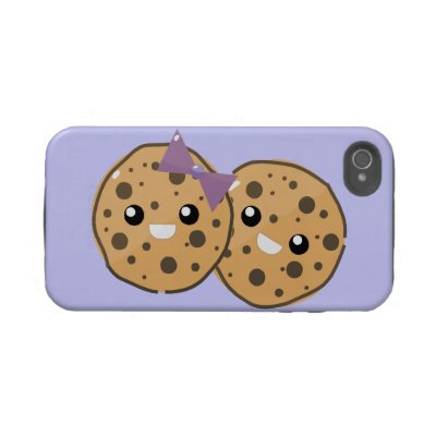 Cute Kawaii Chocolate Chip Cookie Couple Tough Iphone 4 Cover Casemate_case