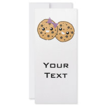 Cute Kawaii Chocolate Chip Cookie Couple Rack Card