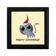 Cute Kawaii Christmas Cat Gift Box