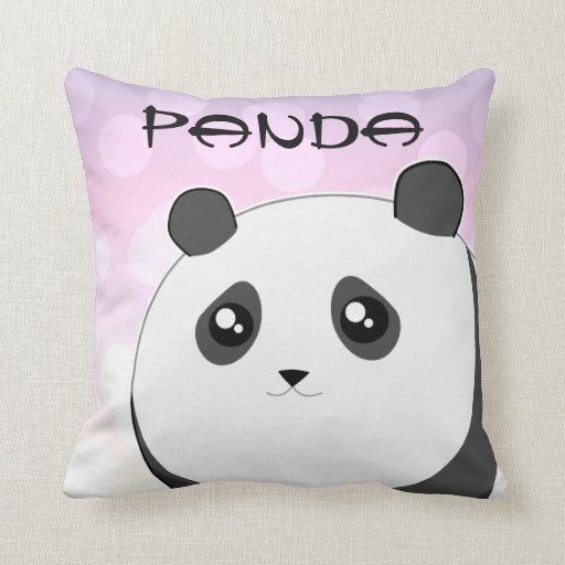 Cute Kawaii chubby panda bear Throw Pillow Zazzle