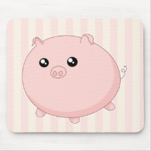 Cute Kawaii chubby pink pig Mousepad