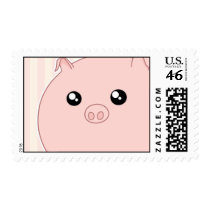 Cute Kawaii chubby pink pig Stamps