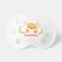 Cute kawaii crab underwater animal cartoon name pacifiers
