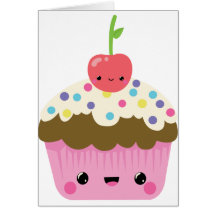Cute Kawaii Cupcake Greeting Card