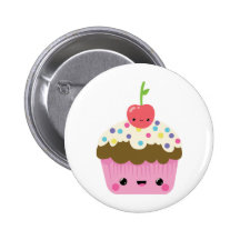 Cute Kawaii Cupcake Pinback Button