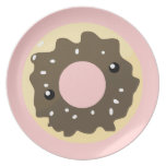 cute kawaii donut pink dinner plate