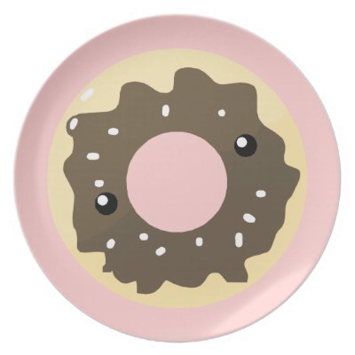 cute kawaii donut pink dinner plate Fuji_plate