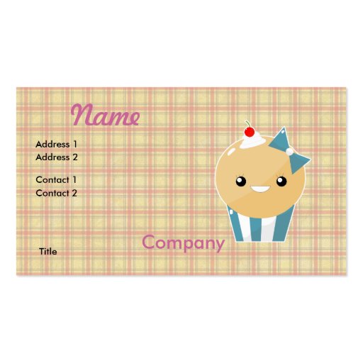 Cute Kawaii Girly Muffin Cupcake Business Cards (front side)