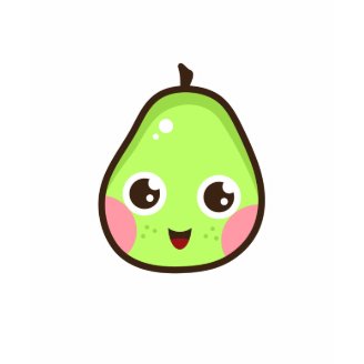 Cute kawaii green pear t-shirt - fruit cartoon