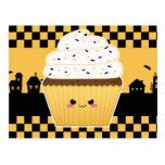 Cute Kawaii Halloween cupcake Postcard