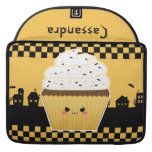Cute Kawaii Halloween cupcake with name MacBook Pro Sleeves