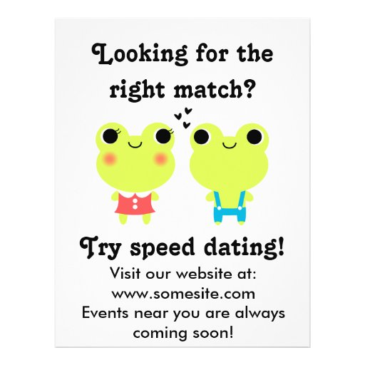 Cute Kawaii Matchmaking Frog Couple Flyer from Zazzle.