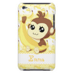 Cute Kawaii monkey holding banana Barely There iPod Cover