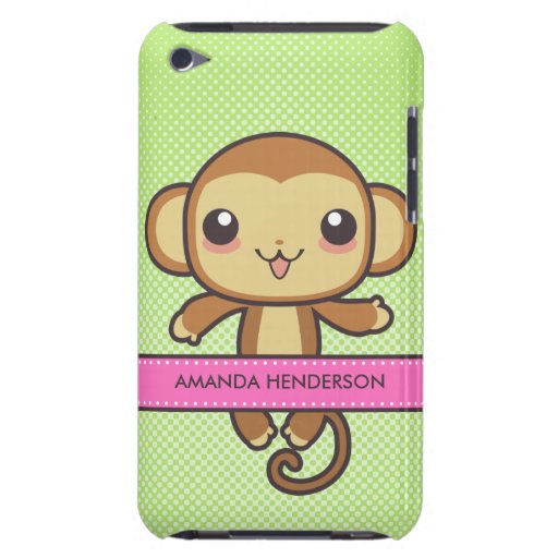Cute Kawaii Monkey Personalized iPod Touch Case