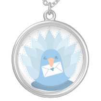 cute kawaii Peacock with letter necklaces