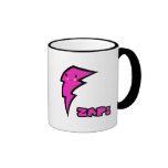 Cute Kawaii Pink and Black Zap Lighting Bolt Coffee Mugs