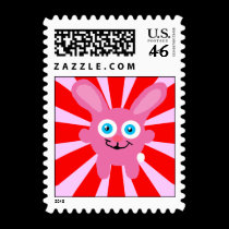 Cute Kawaii Pink Bunny Postage postage by Rajee1 Cute Kawaii Pink Bunny Postage postage