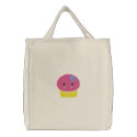 cute kawaii pink cupcake embroidered bags