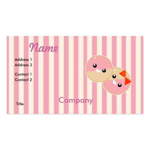 Cute Kawaii Pink Frosted Cookies Business Card Templates