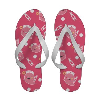 Cute Kawaii Pink Nurse Ghost Sandals