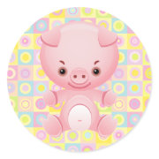 Cute Kawaii pink pig Pattern Stic sticker