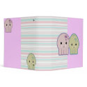 Cute Kawaii Squid and Octopus Striped Notebook binders