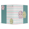 Cute Kawaii Squid and Octopus Striped Notebook binders