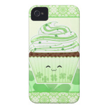 Cute kawaii St Patricks day cupcake Case-Mate iPhone 4 Case