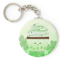 Cute kawaii St Patricks day cupcake Keychains