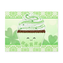 Cute kawaii St Patricks day cupcake Postcards