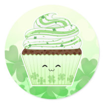 Cute kawaii St Patricks day cupcake Sticker