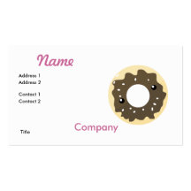 Cute Kawaii Style Chocolate Frosted Donut Business Card Template