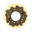 Cute Kawaii Style Chocolate Frosted Donut photo sculptures