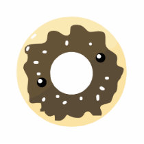 Cute Kawaii Style Chocolate Frosted Donut photo sculptures