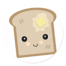 cute kawaii toast stickers
