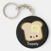 Cute kawaii toasty toast and butter keychain