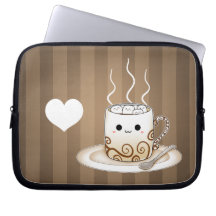 Cute kawaii warm cocoa drink computer sleeves