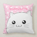 Cute Kawaii white kitty cat throwpillow