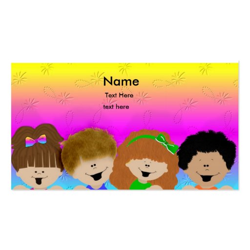 Cute Kids Business Card Templates (front side)
