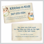cute kids chef hat mixing bowl cooking class bu... business card templates