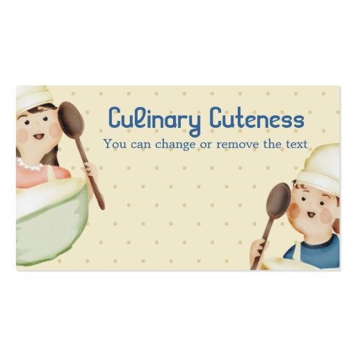 cute kids chef hat mixing bowl cooking class bu... business card templates (front side)