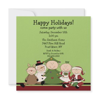 Cute Kids Christmas Party Invitation