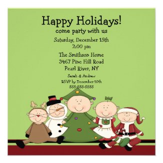 Cute Kids Christmas Party Invitation