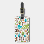Cute kids fox camping wildlife luggage tag luggage tags