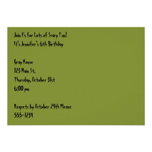 Cute Kids Halloween Birthday Party Ghost and Bats Personalized Invitations
